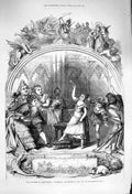 Original Old Antique Print 1876 Pantomime Theatre Covent Garden Drury Lane Cat