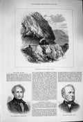 Original Old Antique Print 1876 Magellan Ceylon Railway Helmigham Salter Artist