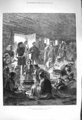 Old Antique Print 1876 Herzegovina Refugees Ragusa Mother Children Scene 19th