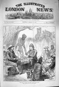 Original Old Antique Print 1876 Prince Wales Terai Tiffin Jungle Elephants 19th