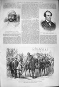 Original Old Antique Print 1876 Jung Bahadoor Ramsay Prince Wales Terai Siers