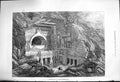 Original Old Antique Print 1876 Buddhist Rock-Cut Temple Ajunt 19th