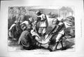 Original Old Antique Print 1876 Scene Skinning Tiger Natives India Victorian