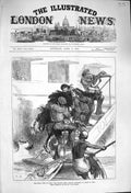 Original Old Antique Print 1876 Prince Wales India Ostrich Ship Serapis Tiger