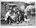 Old Antique Print 1876 Wheel Fortune Street Market Fine Art Carl Boxer 19th