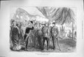 Original Old Antique Print 1876 Prince Wales Landing Gibraltar Rock Siers 19th