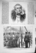 Old Antique Print 1876 Macnee President Royal Academy Prince Wales Army 19th