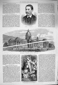Antique Old Print *4017 1876 Major Channer Houses Parliament Africa Fountain