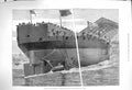 Old Antique Print 1876 Launch Ship Inflexible Portsmouth Dockyard Stern 19th