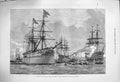 Original Old Antique Print 1876 Prince Wales Serapis Ships Jetty Portsmouth