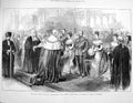 Original Old Antique Print 1876 Prince Wales Guildhall City London Artillery