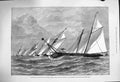 Original Old Antique Print 1876 Schooner Yawl Match Royal Thames Club Pantomime
