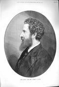 Original Old Antique Print 1876 Portrait Lord Lytton Viceroy India Victorian