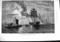 Antique Print *4002 1876 South Sea Whalers Boiling Blubber Ships Moonlight