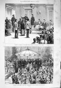 Original Old Antique Print 1876 Children Flower Show Kensington Order Michael