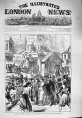 Original Old Antique Print 1876 Turkey European Insulted Streets Constan 19th