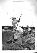 Old Antique Print 1876 Haymaking Agriculture Ladies Farming Lionel Smyth 19th