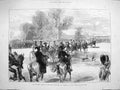 Original Old Antique Print 1876 Volunteer Review Hyde Park Prince Wales Horses 0