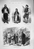 Old Antique Print 1876 War Bulgarian Woman Sophia Belgrade Nathalie Pasha 19th