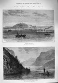 Old Antique Print 1876 War Belgrade Semlin Fort Elizabeth Danube Servia 19th