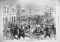 Original Old Antique Print 1876 Street Riots Turkish Gendarmes Constantinople