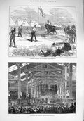 Old Antique Print 1876 Athletic Sports Wimbledon Wrexham Art Exhibition 19th