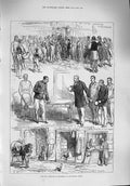 Original Old Antique Print 1876 War Belgrade Ministers Tailors Bootmakers Shops