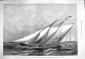 Original Old Antique Print 1876 Prince Wales Yacht Hildegarde Lepe Buoy Regatta