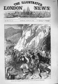 Old Antique Print 1876 War Arms Ammunition Servian Army Belgrade Horses 19th