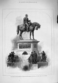 Original Old Antique Print 1876 Memorial Statue Prince Consort Edinburgh Steel