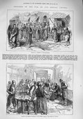 Old Antique Print 1876 War Softas Constantinople Telegram Hotel Csacsak 19th
