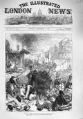 Original Old Antique Print 1876 War Pillage Gurgusovacz Turks Ivanitza Ragocz