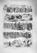 Original Old Antique Print 1876 War Servia Siers Weapons Horses Mountains 19th