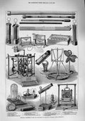 Original Old Antique Print 1876 Kensington Tycho Quadrant Telegraph Newto 19th
