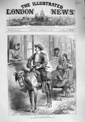 Original Old Antique Print 1876 War Hospital Window Man Horse Patients War 19th