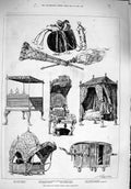 Old Antique Print 1876 Prince Wales Indian Gifts Munnipor Madura Chowrie 19th