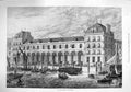 Original Old Antique Print 1876 Exterior New Billingsgate Fish Market Building
