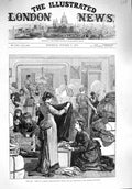 Original Old Antique Print 1876 War London Drawing Room Relief Turkish People