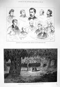 Original Old Antique Print 1876 Mammoth Cave Kentucky Gothic Gallery Bow Street