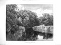 Original Old Antique Print 1876 Autumn Scene River Trees Nature Countryside