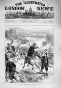 Original Old Antique Print 1876 War Servian Officers Flying Regiment Greovatz