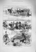 Original Old Antique Print 1876 War Servia Monastery Nestor Turkish Prisoners