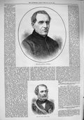 Original Old Antique Print 1876 Cardinal Antonelli Peer Baron Airey Portrait
