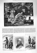 Original Old Antique Print 1876 Arctic Cruise Pandora Kingelok Prince Theatre