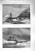 Old Antique Print 1876 Pandora Ship Captain Allen Young Isabella Netlick 19th
