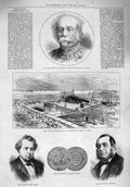 Old Antique Print 1876 Duek Saldanha Moore Tamburini Spezia Italian Gun 19th