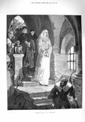 Original Old Antique Print 1876 Margaret Prison Guards Prisoner Von Kreling