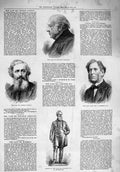 Original Old Antique Print 1876 Elkanah Armitage Horsman Dawson Candlish Statue