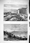 Original Old Antique Print 1876 Constantinople Hotel Pera Lord Salisbury 19th