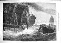 Old Antique Print 1876 Christmas Papers Lighthouse Steamer Ship Overend 19th